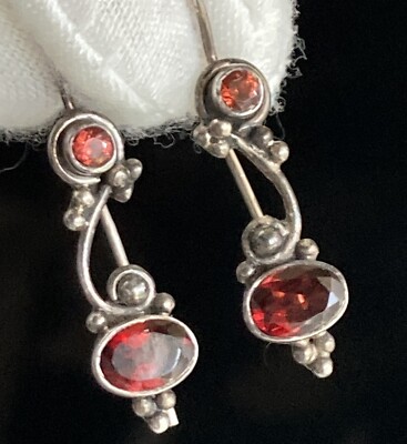 Vintage Sterling Silver Earrings 925 Drop Ladies ~ 1 Ear Wire Bend Needs Strait