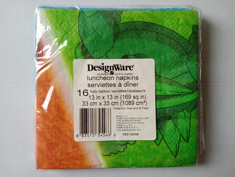 Servilletas de almuerzo de fiesta de cumpleaños Pokemon 16 unidades artículos de diseño saludos americanos Foto 3 de 3