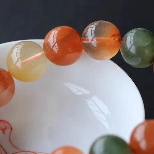 Natural Green Rutilated Quartz Red Rutilated Quartz Rabbit Hair Mixed Bracelet - Image 3 of 4