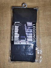 Women's Sz M/T Black Brushed Fleece Leggings New Warm Winter Wear Baselayer