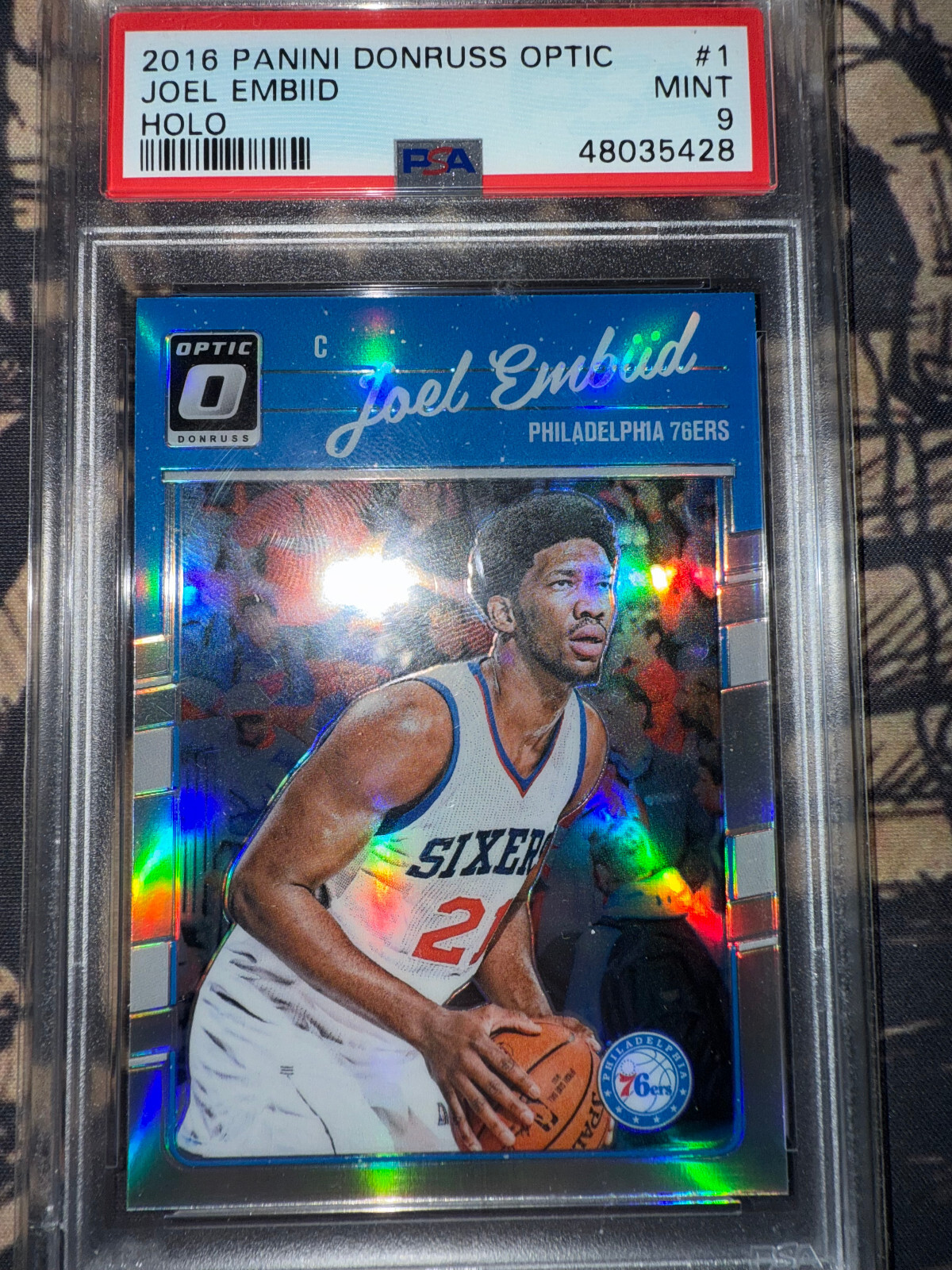 2016 Panini Donruss Optic Joel Embiid Holo #1 PSA 9