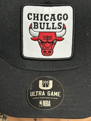 Chicago Bulls Ultra game NBA Black Backwoods BBall Cap/Hat- 1 Size Fits All