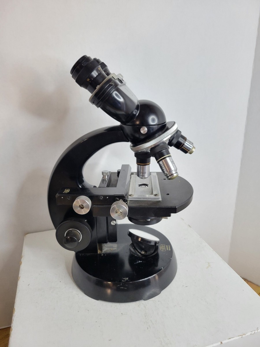 Carl Zeiss Winkel Standard Microscope Vintage Black Made In