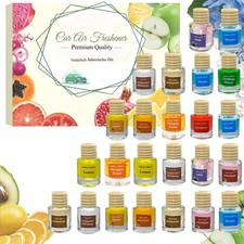 24x Hanging Car Air Fresheners Multi Scent Oil Diffuser Long Lasting 8ml Bottles