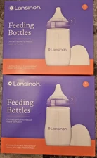 (6) SEALED (2x3) Lansinoh Breastmilk Med Flow Feeding Bottles NaturalWave Nipple