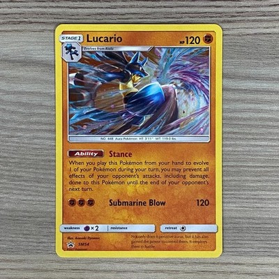 LUCARIO SM54 BLACK STAR PROMO GALAXY SWIRL POKEMON CARD TCG CREATURES INC