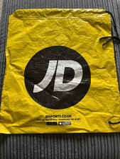 JD Sports Drawstring Bag Yellow for Gym, Festival, PE, School
