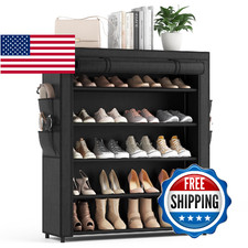 VILICK Shoe Rack with Cover, 5 Tier Shoe Organizer Storage for 20-24 Pair Shoes