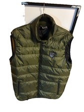 Emporio Armani Men s Windbreaker Vest, Green, Full Zip Up, Size L