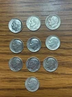 Lot of 10, 90% Silver, Stacking Dimes , Roosevelt  1964 and earlier.