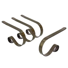 The Original MantleClip Stocking Holder - 4 Pack (Antique Brass) - Hang Chris...