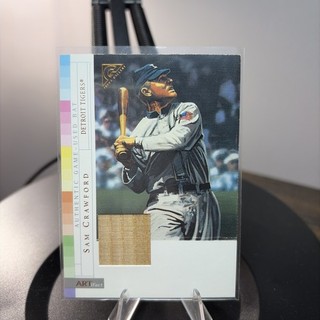 BASEBALL SAM (WAHOO) CRAWFORD (HOF) GAME USED BAT RELIC CARD ’03 TOPPS ART