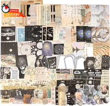 Draupnir 200Pcs Vintage Junk Journal Supplies,Scrapbook Supplies Scrapbooking Pa