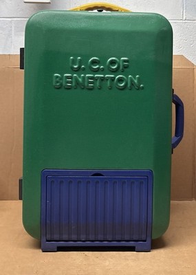 UNITED COLORS OF BENETTON VINTAGE TRAVEL HARD SHELL LUGGAGE CASE 21'' x 14'' x 9''
