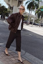 Zara Jacke Kunstleder Bomber Leder Effekt Bomberjacke Burgundrot Akt. Koll. L