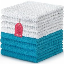 8 Pack 100 Cotton Face Towels, Ultra Absorbent 12 x 12 inch Wash Cloths, 400