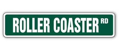 ROLLER COASTER Street Sign amusement parks fanatic magic mountain