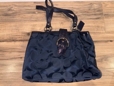 Auth Coach Soho Signature Carryall Dark Navy E1282-F19253 Purse