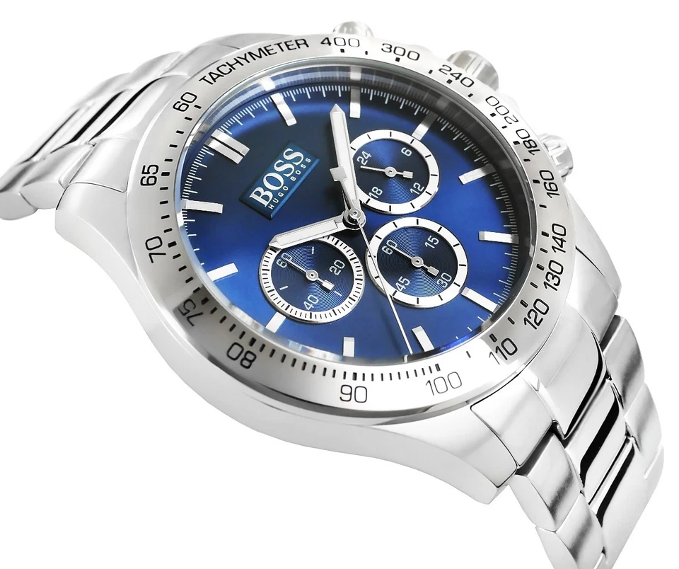 Orologio da uomo Hugo Boss Ikon colore argento e blu 1512963 - Immagine 2 di 4