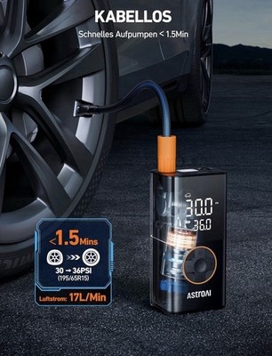 AstroAI Wireless Electric Air Pump,Portable Battery Bicycle Pump with All Valves