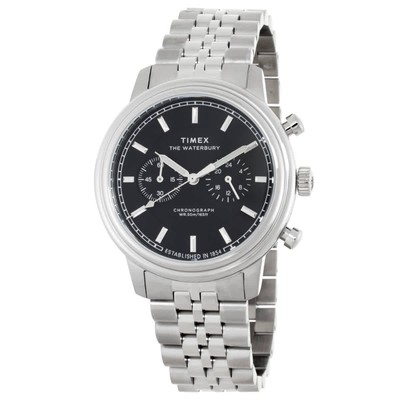 Timex Waterbury Metropolitan Chronograph Quartz Black Dial Men's Watch TW2Y23400