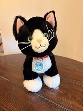 BUILD A BEAR Promise Pets TUXEDO CAT Black PLUSH 11” Retired Green Eyes New