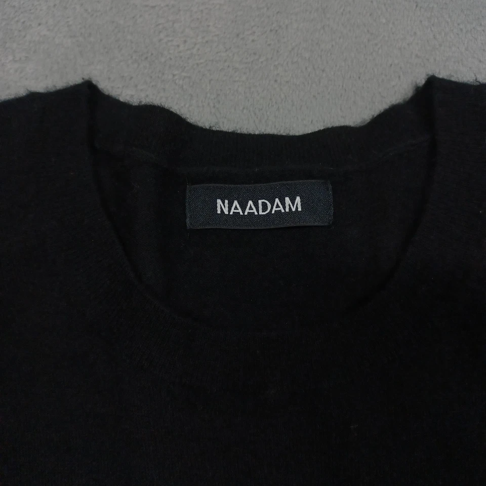Vestido Naadam Feminino Médio Preto Cashmere Malha Maxi Manga Curta Puxador - Imagem 3 de 4