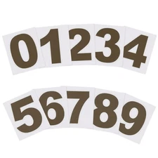 1.5" Reflective Number Stickers 0-9, 2Set Mailbox Number Decals, Brown