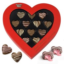 Valentine’s Day Heart Chocolate Gift Box – 12 Heart-Shaped Milk Chocolates,... 