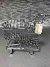 Miniature Toy Grocery Shopping Cart for Dolls Fruit Display Steel 11" Rolls New