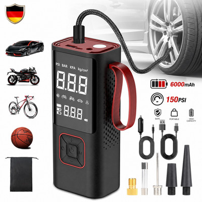 Druckluft Kompressor Reifenfüller Akku 150PSI Tragbar 6000mAh Kabellos Mini