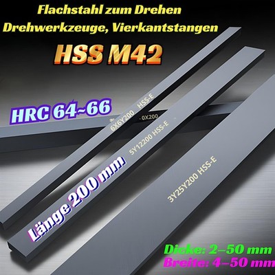 HSS M42 HRC64-66 Drehstahl Flachmaterial Drehwerkzeug Vierkantleisten 200mm Lang