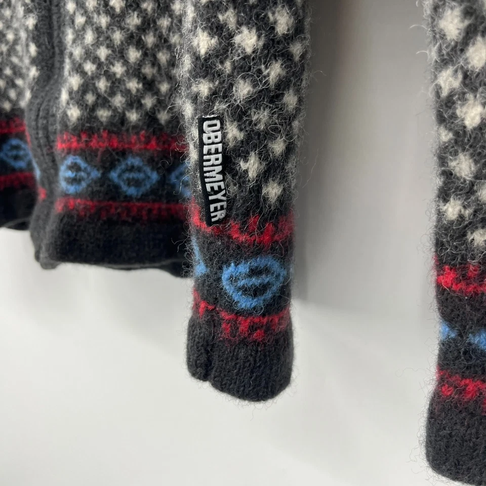 Suéter Obermeyer Para Mujer S Multicolor Cremallera Completa 100% Lana De Colección Nieve Invierno Estampado Foto 4 de 4