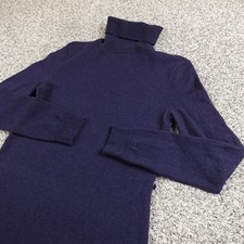 Ralph Lauren Sweater Dress Womens S Blue Merino Wool Turtleneck Knit Pullover