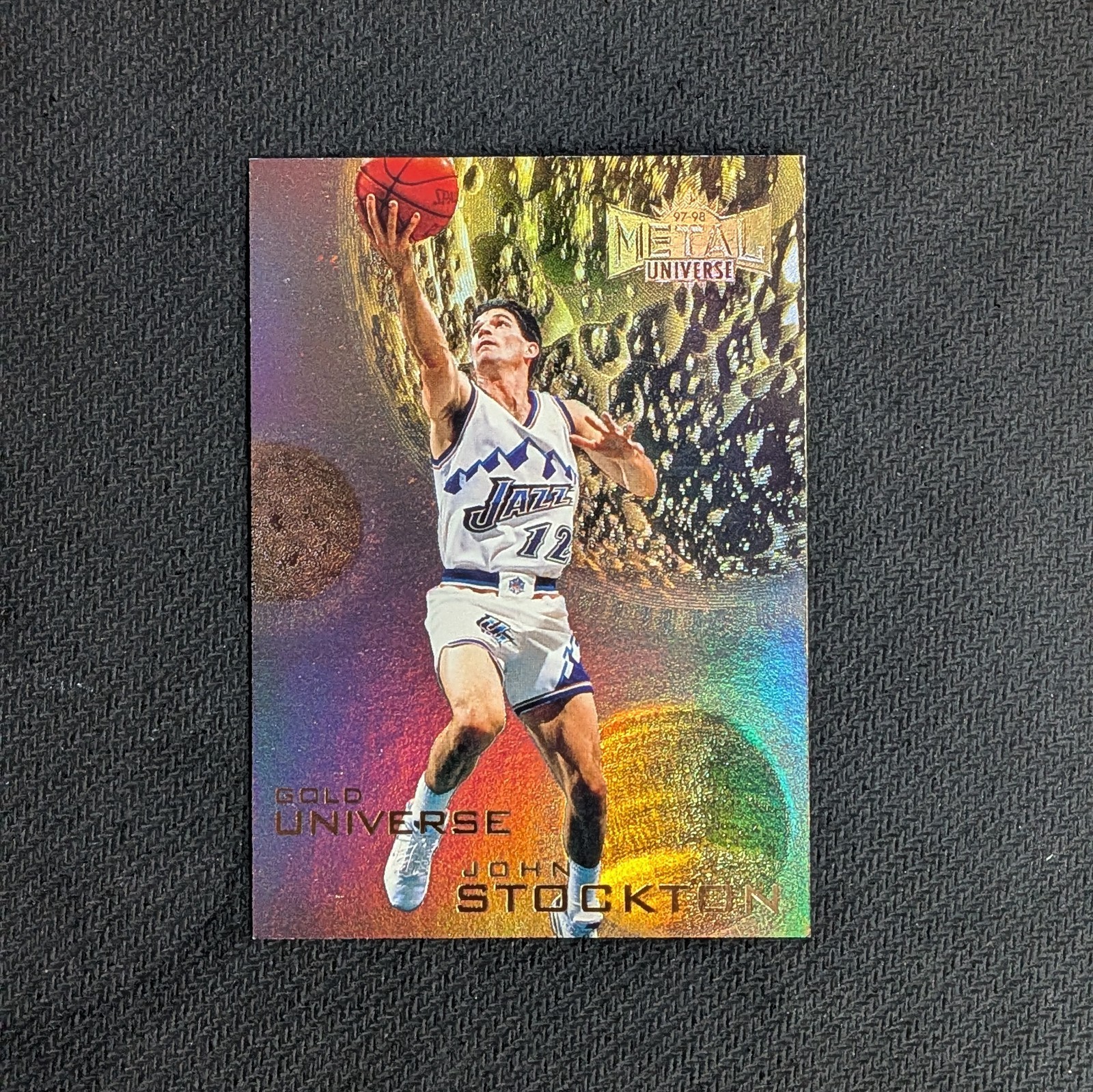 1997-98 Skybox Metal Universe John Stockton Gold Universe #3 GU Utah Jazz