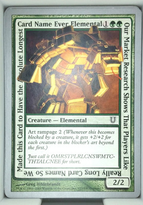 Absolute Longest Card Name Ever x4 - Unhinged MtG Magic the Gathering NM - U099