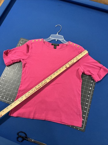 Lauren Ralph Lauren Hemd Damen Gr. M Rosa Knopf Schulter Manschette Ärmel Baumwolle " - Bild 3 von 8