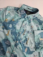 William Murray Men's Short Sleeve Button Up Polyester Golf Shirt Medium