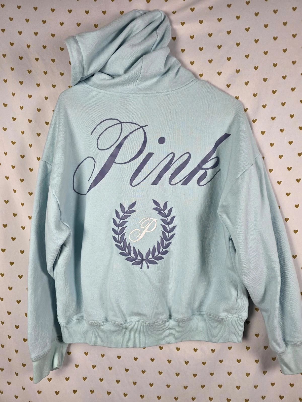 UNDERCOVER Victorias secret rosa con cappuccio blu chiaro logo giacca felpa media