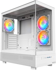 Image of Montech XR White Mid ATX Gaming PC Case Midi Tower 3x ARGB Fan Glass Panels