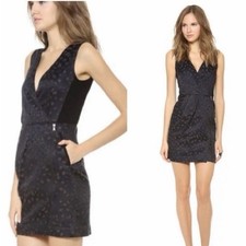 Marc by Marc Jacobs Animal Print Wrap Dress Sz 8 Sleeveless Midi Cocktail Work