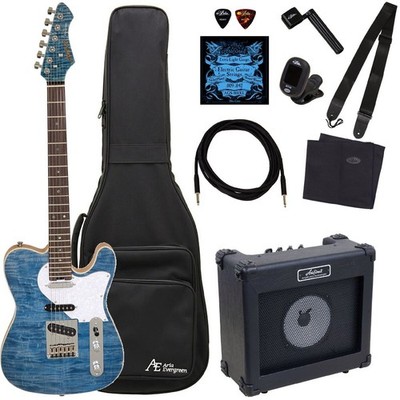 Aria Pro Ii 615-Ae200 Lrbl Lorelei Blue Evergreen Electric Guitar Introductory 1