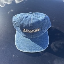 Vintage 90s Levi  s Denim Hat Spellout Snapback Cap Hat Levi Strauss