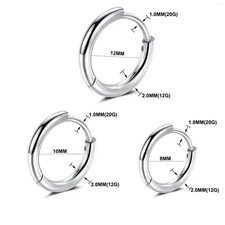 Surgical Stainless Steel Small Huggie Hoop Earrings Unisex Minimalist Jewelry