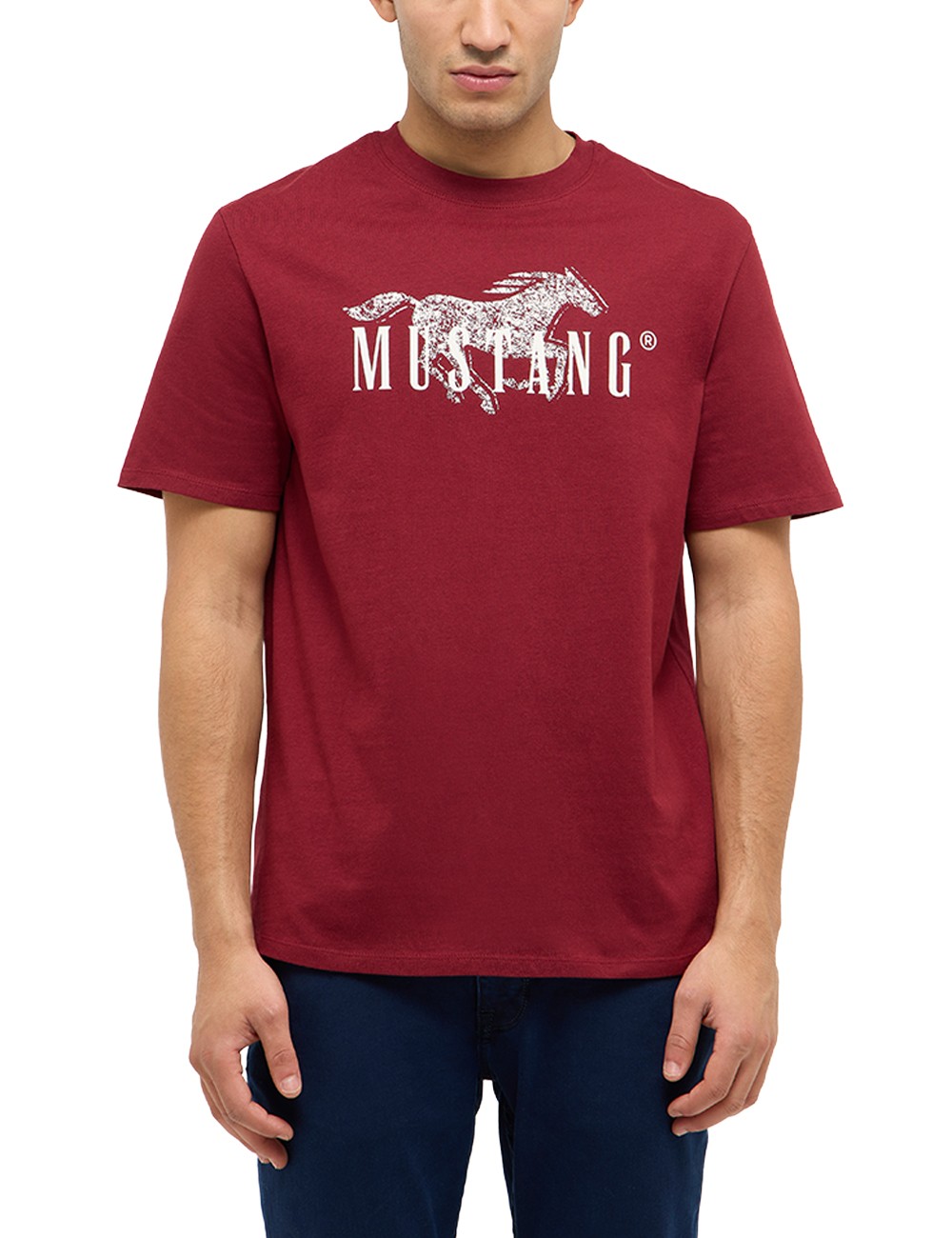 Mustang Herren T-Shirt AUSTIN - Regular Fit S-3XL Weiss Schwarz Gn Blau Rot 4490₽