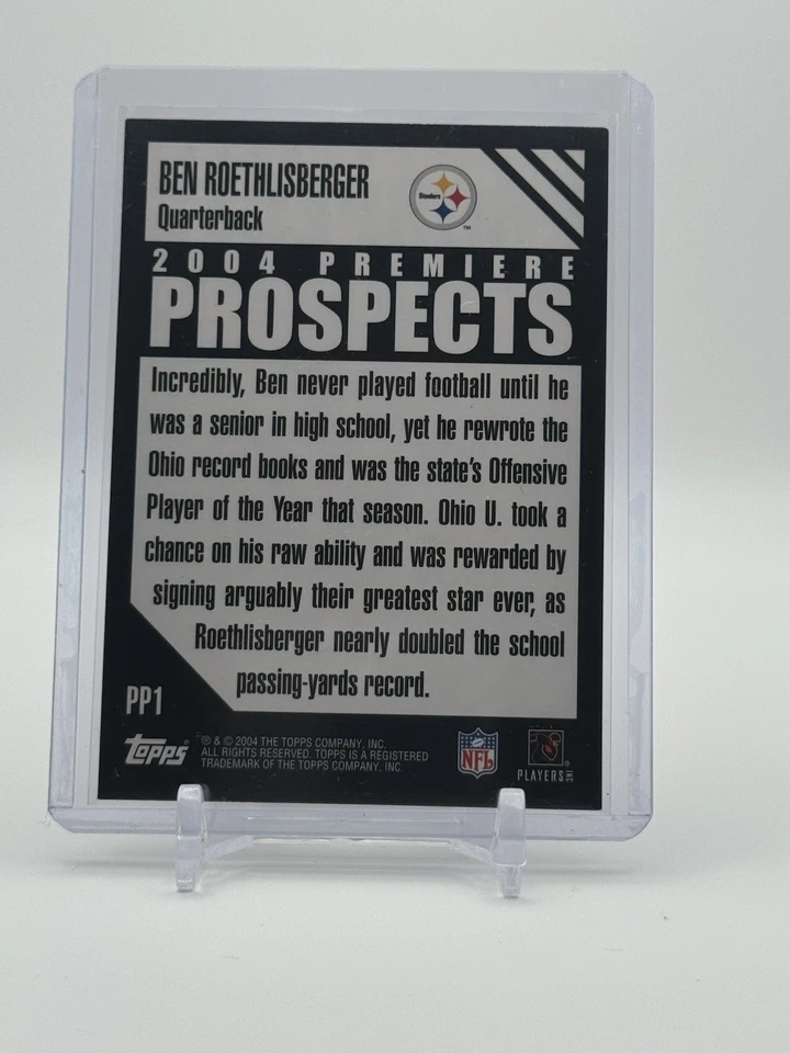 2004 Topps Premiere Prospects Ben Roethlisberger #PP1 (RC) Rookie! 🔥🔥 - Image 2 of 2