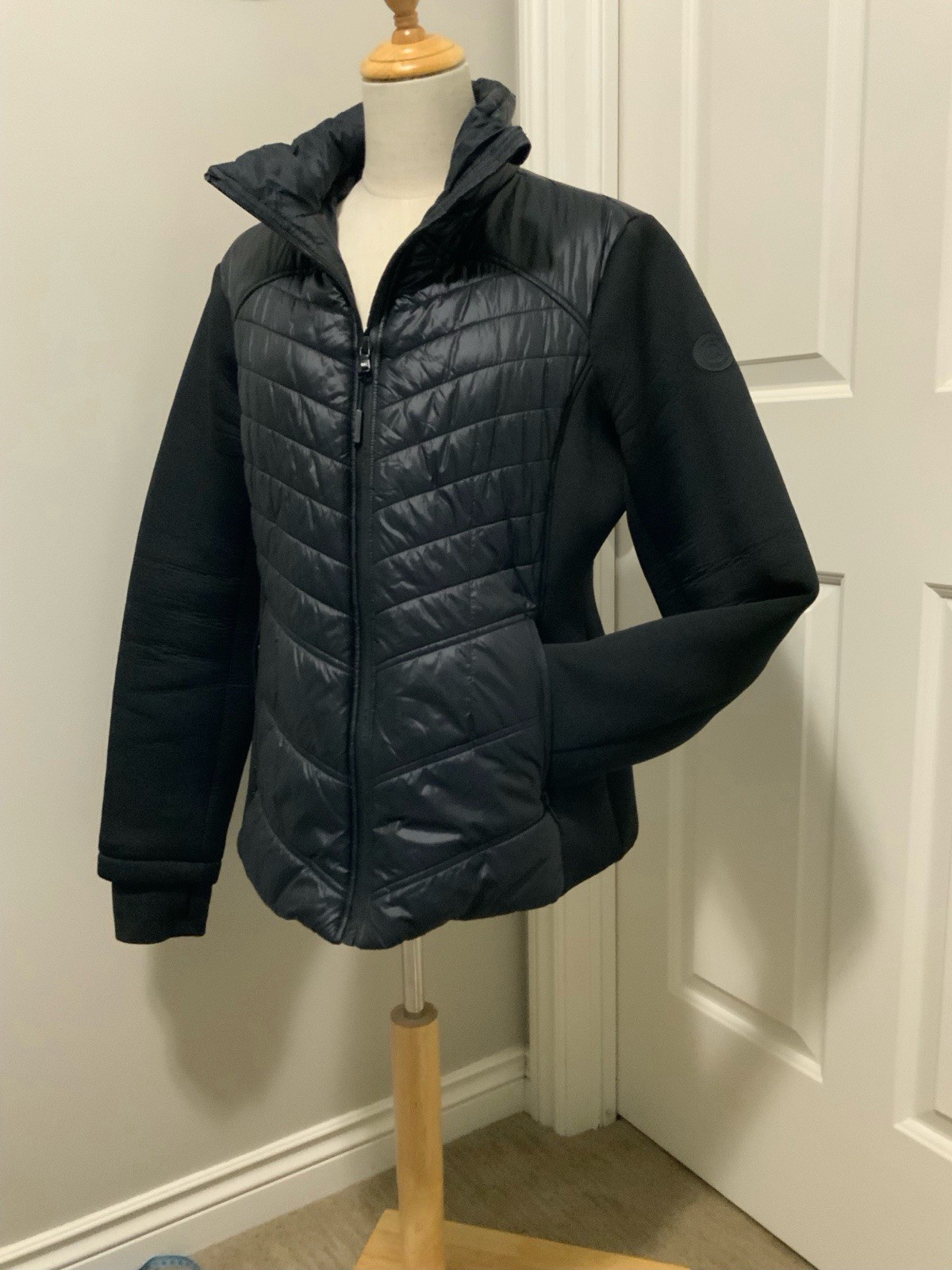 Michael Kors Spring Black Quilted Jacket size Womens L Large