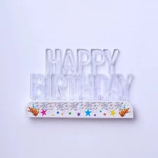 5" x 3" CLEAR Acrylic Happy Birthday LED Cake Topper Party Events Decorations