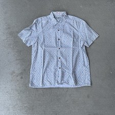 ted baker men  s short sleeve geometric print shirt size 4/ L