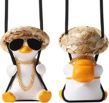Cool Swinging Duck Car Hanging Ornament Cute Car Decor Rear View Mirror Accessor